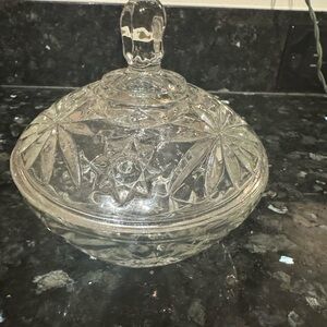 Elegant Clear Glass Candy Dish